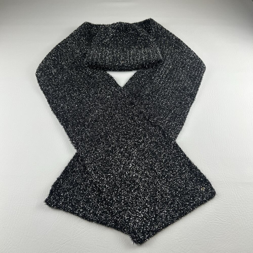 Kate Spade New York Black Metallic Knit Scarf and hat Women’s Soft Winter